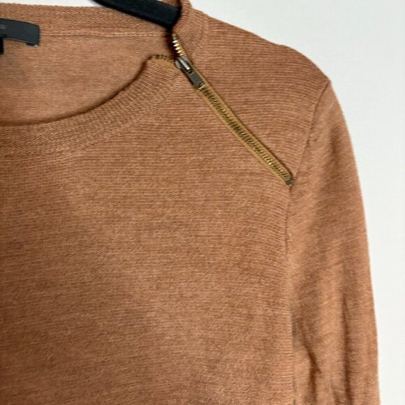 J. Crew brown tan merino wool zipper sweater - Picture 3 of 6
